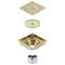 Kingston Brass BSF9771BB Watercourse Scroll 4" Square Grid Shower Drain, Brushed Brass BSF9771BB - alternate 2